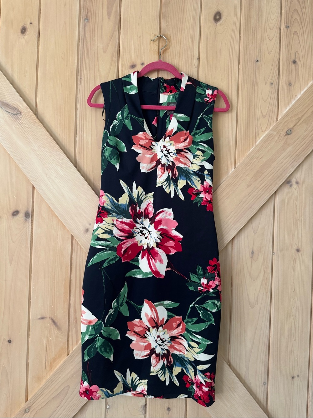 Vince Camuto Sheath Dress Floral Sleeveless Stretch Size 6